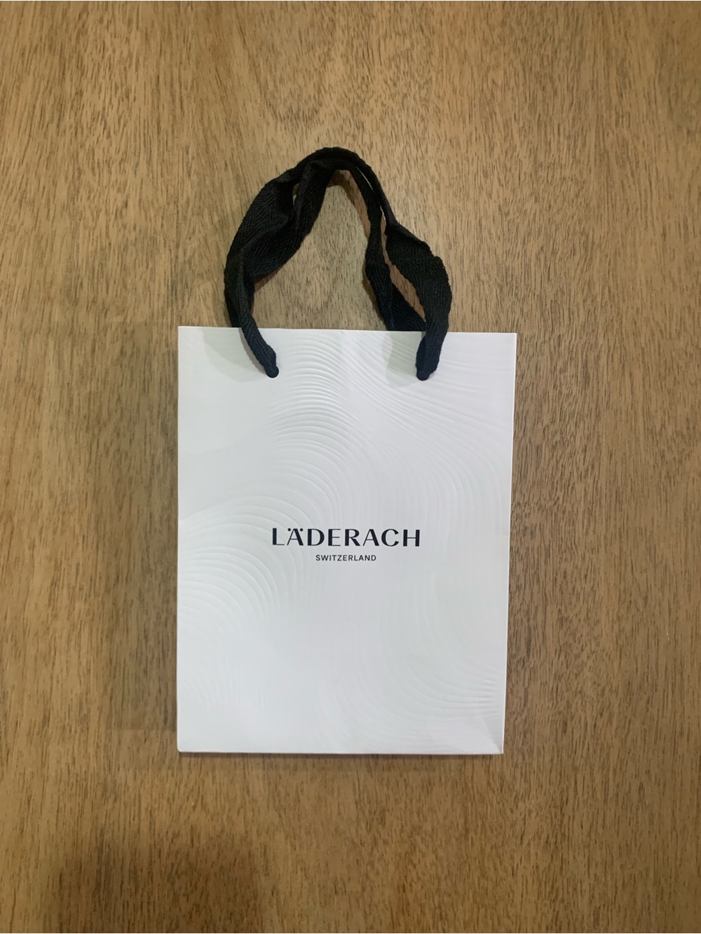 Laderach reusable Gift Bag, small, White and black
